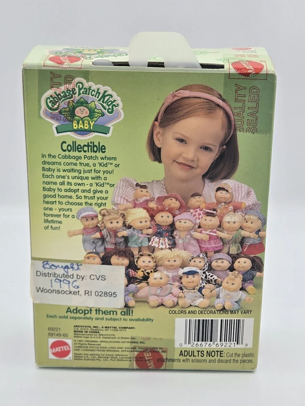 Vintage 1995 Mattel Cabbage Patch Kids 4.5” Baby Melba Robin DOB July 11
